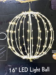 16” Outdoor/Indoor LED Light Ball End To End Connection Made In China Open Box.