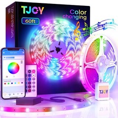 TJOY 60ft Bluetooth LED Strip Lights, Music Sync LED Lights Strip,RGB Color C…