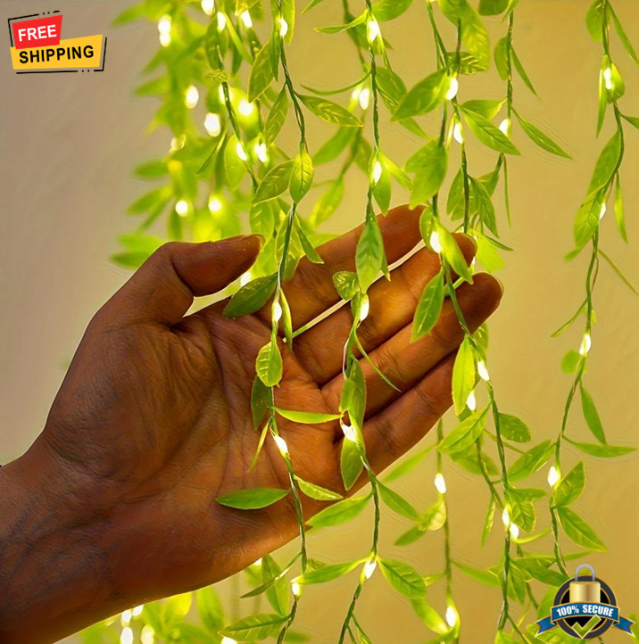 2M 20LED Willow Curtain String Lights Battery Copper Wire Home Decoration