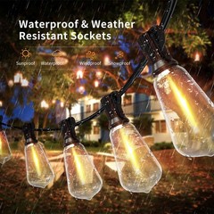 200FT Solar String Lights ST38 LED Outdoor Waterproof Patio Garden Bulb Lights