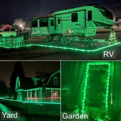 Solar 50-300LED Powered Fairy String Rope Strip Lights Outdoor Garden Patio