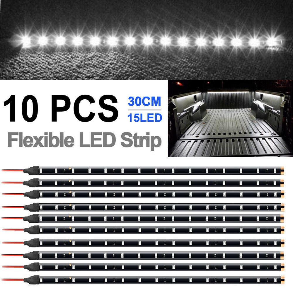 Lot Waterproof 12”/15 DC 12V Motor LED Strip Underbody Light For Car Motorcycle
