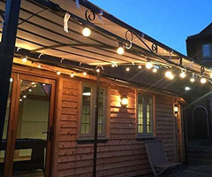 LED Solar String Lights Outdoor 18Ft Waterproof Hanging Lights with 12 Shatterpr