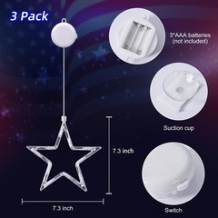 3 Pack Battery Operated 4th of July String Lights – Red White Blue Indoor Decor