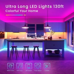 TJOY 130ft Bluetooth LED Strip Lights, RGB 130 ft App, Multicolor