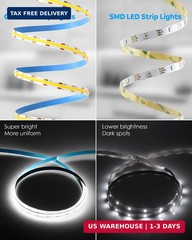Aclorol USB COB LED Strip Lights for TV 5V USB Powered LED Tape Lights Daylight