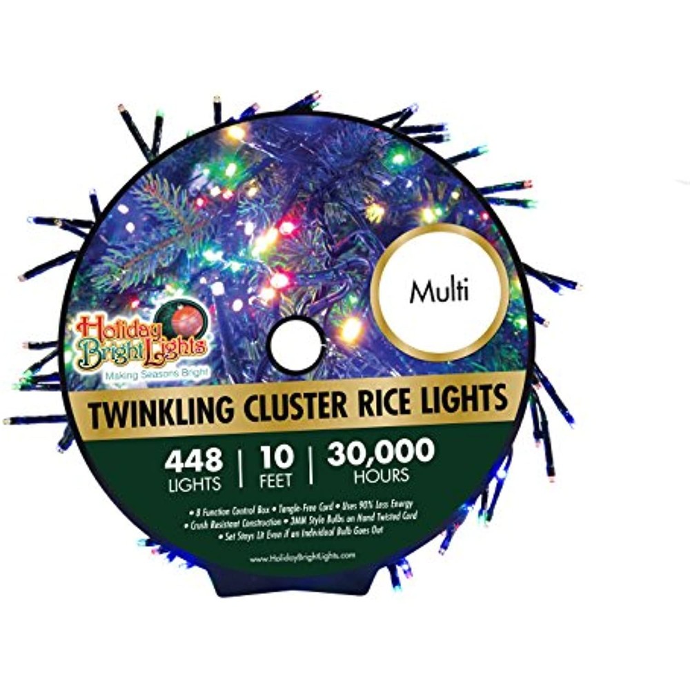 448 LED Multi Twinkling Cluster Rice Lights, 10�x5� Garland of Lights, Soft