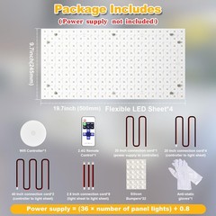 Lichaser 4 Pack LED Backlight Sheet White 6000K 24V 36W, Dimmable LED Panel S…