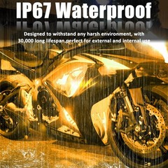 8pcs 30cm Amber LED Strip Lights for Cars, Buses & Motorcycles – Waterproof