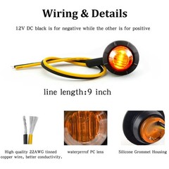 12V LED Vehicle Light Bulb Universal Waterproof Amber Red White for Cars Trucks