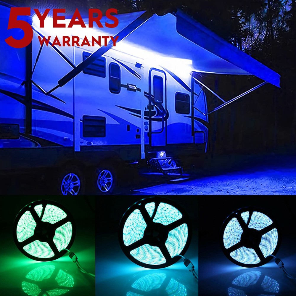 RV Awning Led Lights,12V Camper Awning Lights for Camper Motorhome Travel 5M