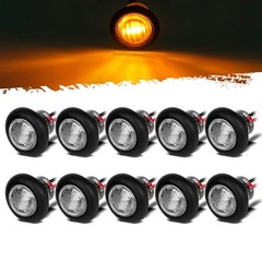 3/4 Inch Amber Round LED Lights 10 Pcs DOT Certified Turn Signal Running