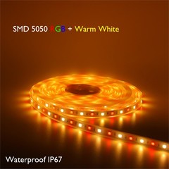 Bluetooth RGB+W 60M 50M 40M 30M 20M 10M RGBW LED Strip Light Waterproof 12V PSU