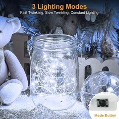 Paquete de 12 mini luces de hadas a pilas de 2,1 m y 20 LED