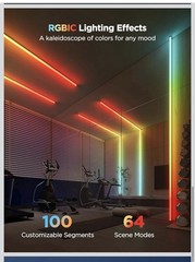 Govee RGBIC LED Strip Lights 32.8ft w Covers Smart Lights with APP Control H61B6