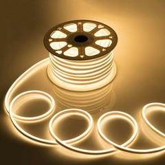 Warm White 3000K Led Strip 110V Soft Rope Light 8mm Width IP68 Outdoor Neon LED
