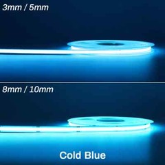 12V 24V RA90 Flexible High Bright Tape LED COB Strip 3mm 5mm 8mm 10mm Light Bar