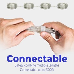 Cool White 1/2″ LED Rope 10ft Flexible X’mas Outdoor Lighting Static/Mode Extend