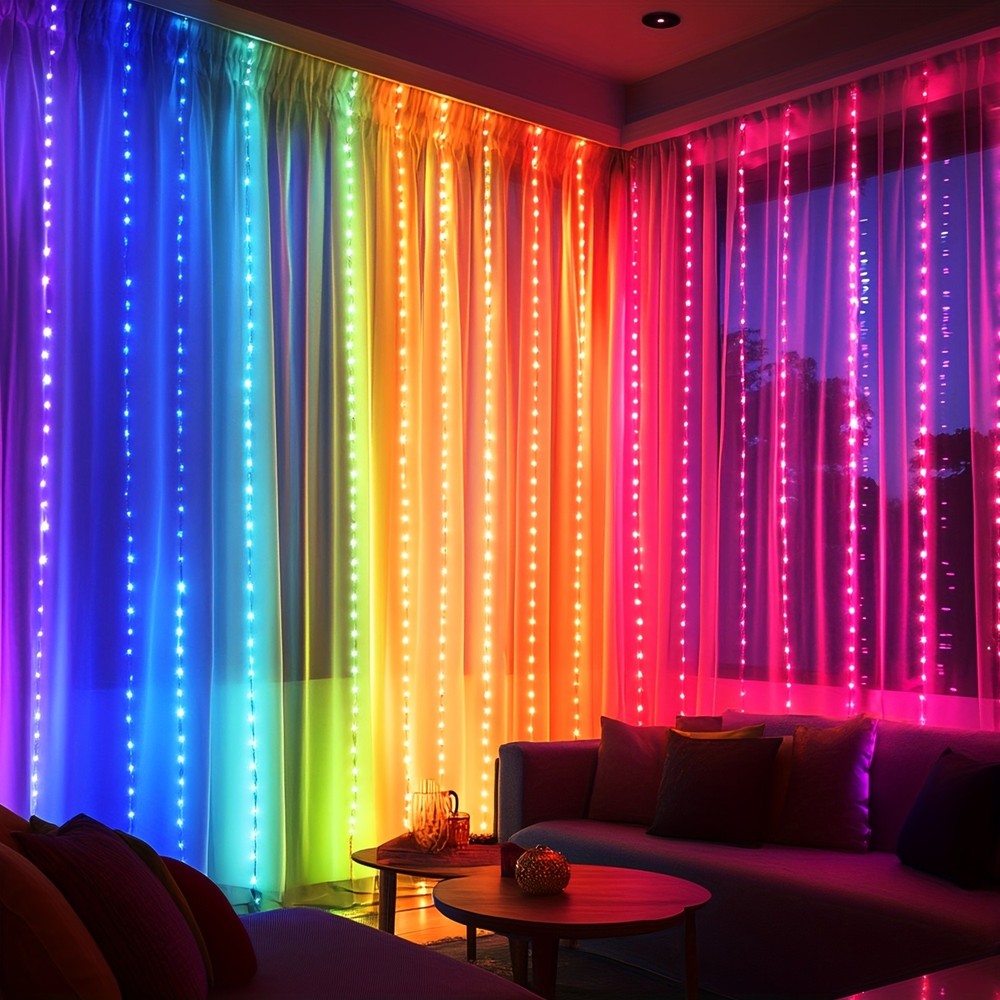 LED Curtain Lights 9.8FT Colorful Modern Ambient USB String Lights X-Zen Decor