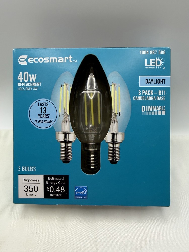 40-Watt Equivalent B11 Candle Dimmable LED Bulb Daylight 3ct