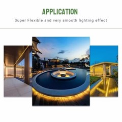 Black Surface Silicone LED Neon Strip Lights 10*10mm 12V / 24V Dotless Light