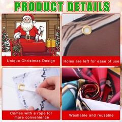 Tingjoo 7 x 16 ft Christmas Garage Door Cover Banner 7 x 16 ft, red