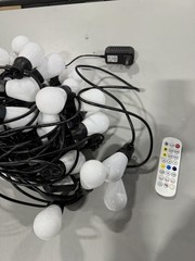 EAVELIGHT 100FT SMART OUTDOOR PATIO LIGHTS WITH REMOTE, BLACK/WHITE