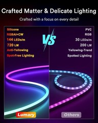 Lumary 16.4Ft Smart Neon Rope Light, Outdoor RGBAICW, Alexa, Waterproof
