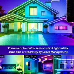 US 10-36 ft LED Strip Lights 5050 RGB Music Sync Bluetooth Room Light