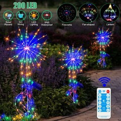 200LED Outdoor Solar Firework Lights Waterproof Path Garden Decor Christmas Lamp