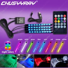 New 4PCS Car RGB USB 36 LED Light Strip For Cars Interior Atmosphere Neon Lamp
