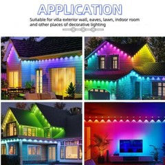 108FT Smart RGBW LED Module Permanent Outdoor Eave Light With APP Remote Control