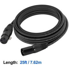 25ft DMX Cable, 4 Pack 7.62m DMX Light Cables DMX Wires, 3-Pin XLR Male to Fe…