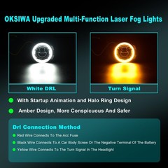 Angel Eye Laser LED Fog Lights with DRL HB&LB For 2016-2025 Honda Civic Sedan…