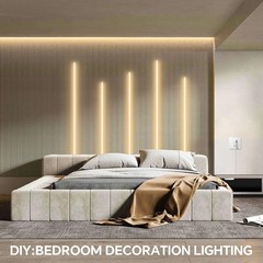 4000K 12V 3.3Ft COB LED Strip Lights Kit Touch Dimmable 36W Adapter Shelf