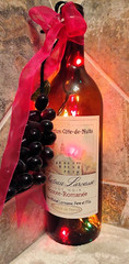 Light Up BROWN Glass Wine Bottle And Glass Grapes Electric String Lights