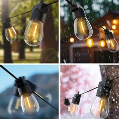 100Ft LED String Lights with 50pcs Shatterproof Bulbs for Outdoor Patio, Garden