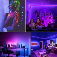 50 Foot Black Light Strips & Remote, Dimmable Flexible Blackights Strip Lights f