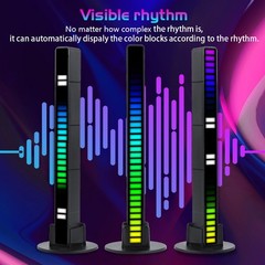 32LED RGB Car Atmosphere Strip Light Bar Music Sync Sound Control Rhythm Lamp US