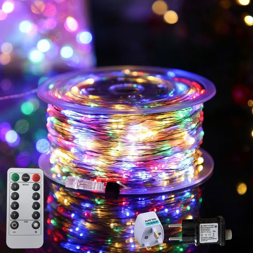 A2Z Multi LED String Lights Cool with Remote 20m/60m Indoor Outdoor Christmas