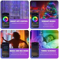 66 feet 200 LEDs Smart LED String Fairy Lights, Color-Changing LEDs, Music Sync