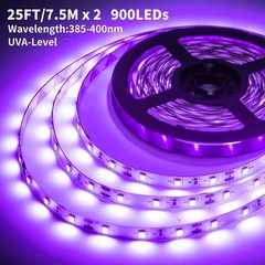 50 Foot Black Light Strips & Remote, Dimmable Flexible Blackights Strip Lights f