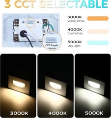 12 PACK, CLOUDY BAY 3 Color 120V Dimmable LED Indoor Outdoor Step Light