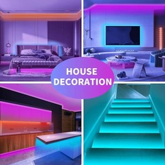 Modern 100ft LED Strip Lights with Bluetooth Control – Perfect for Home Decor