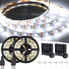 16.4FT Daylight White Light with USB Plug+Battery Operated, 6000K Soft White …