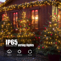 2 Pack Solar String Lights Outdoor Waterproof, 72FT 200 LED Solar String Lights