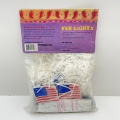 Vintage American US FLAG 10 PC String Light SET Blow Mold SET PATRIOTIC