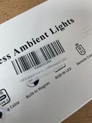 Wireless RGB Ambient Lights Magnet Mount USB-C Rechargeable LED w/ Remote