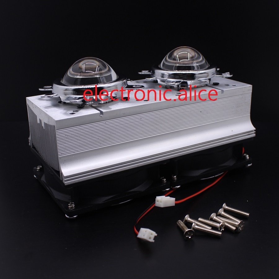 1X60 degree DC12V Led Heatsink Fan + 44mm Glass Lens for 50W 100W High Power Led