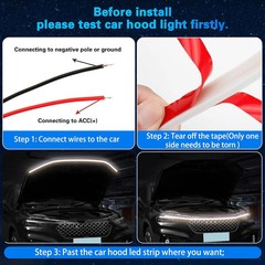 Waterproof 71-Inch LED Hood Light Strip for Cars, SUVs, and Trucks